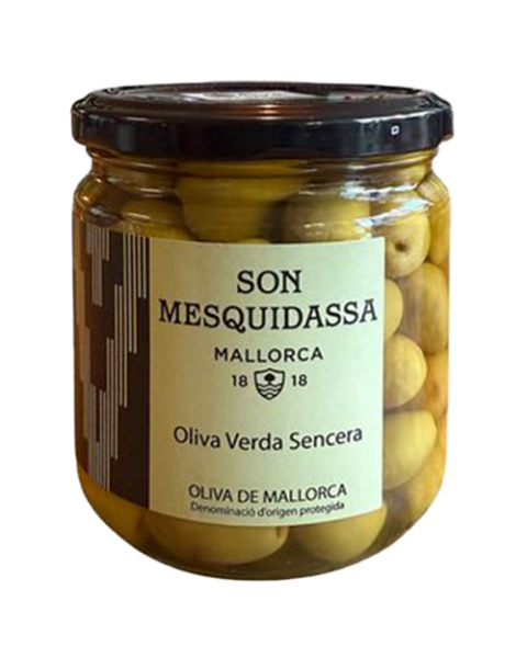 Son Mesquidassa, Oliva Verda Sencera, grüne Oliven eingelegt
